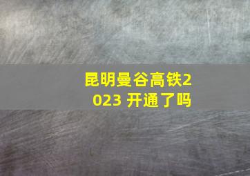 昆明曼谷高铁2023 开通了吗